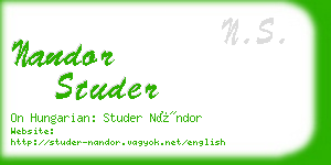 nandor studer business card